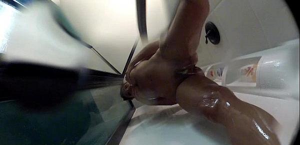  Kirsten Price showers with an underwater camera